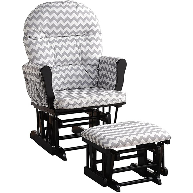 Finish: Black Cushion Color: Gray Chevron