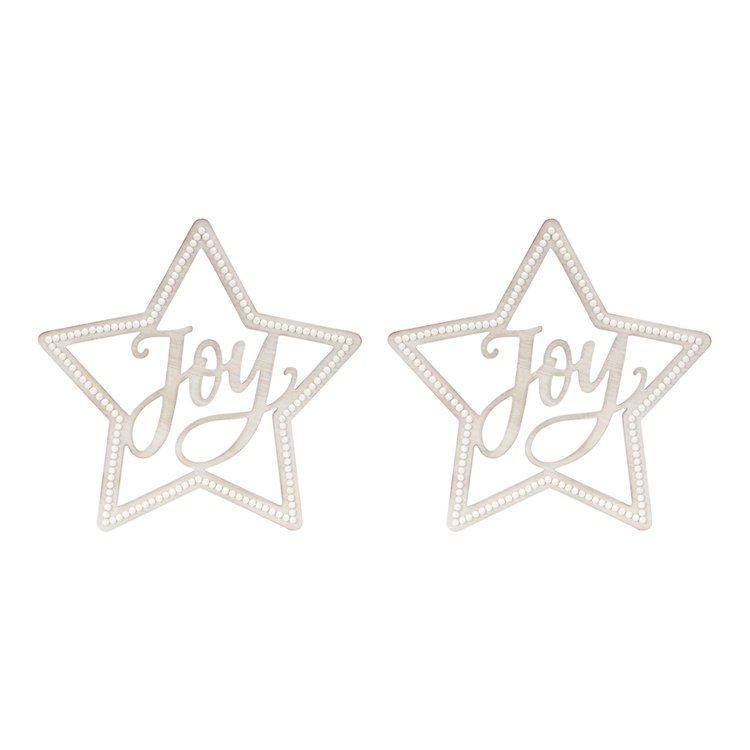 MELROSE International Beaded Wood Stars - Thumbnail 3