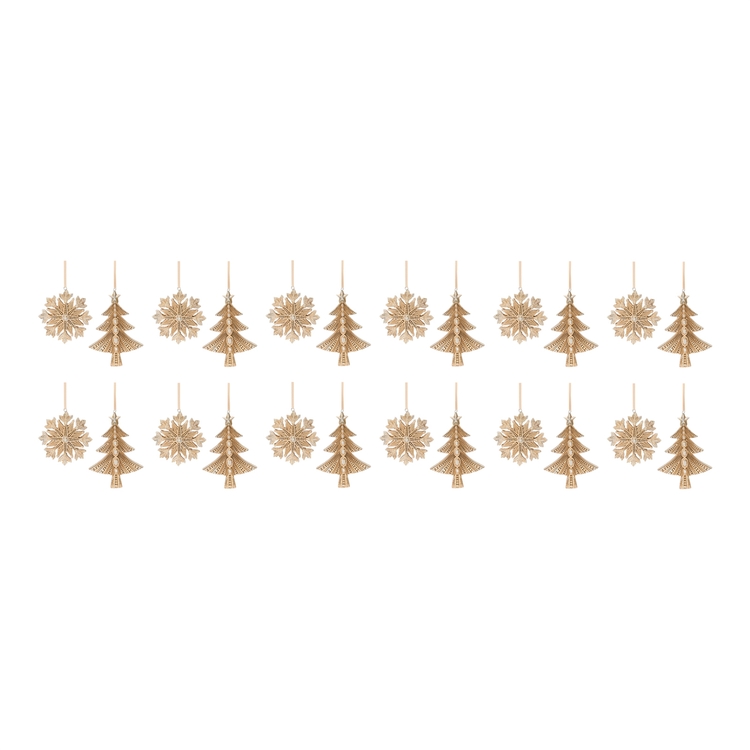 MELROSE International Pine Tree & Snowflake Ornaments - Thumbnail 2