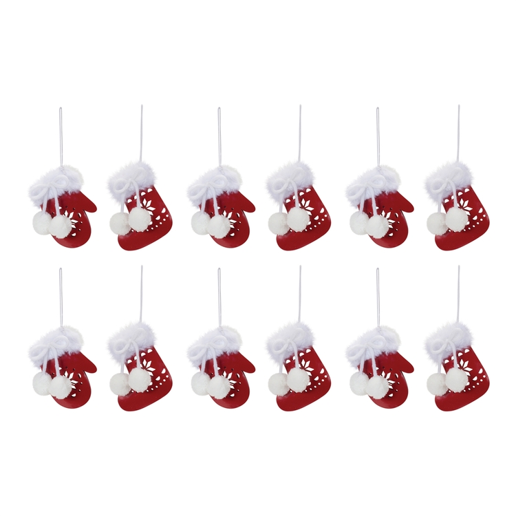 Melrose International Snowflake Mitten and Stocking Ornament Set - Thumbnail 4