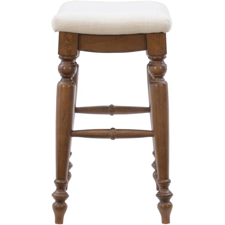 25 Backless Counter Stool Walnut Linen Finish 300 LBS Capacity - Linon - Image 5