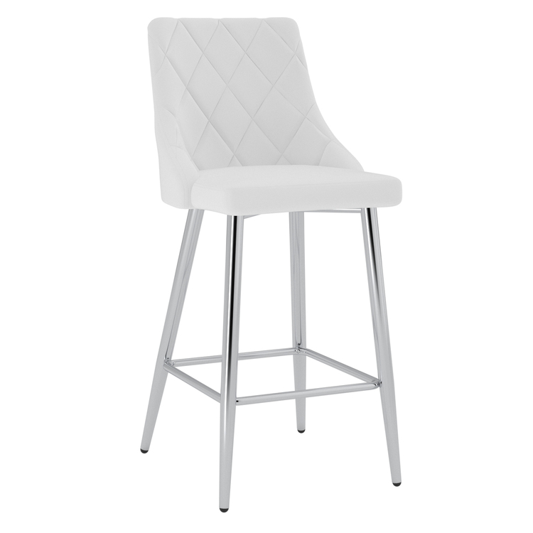 inspire Set of 2 Contemporary Counter Stools in White image - 1