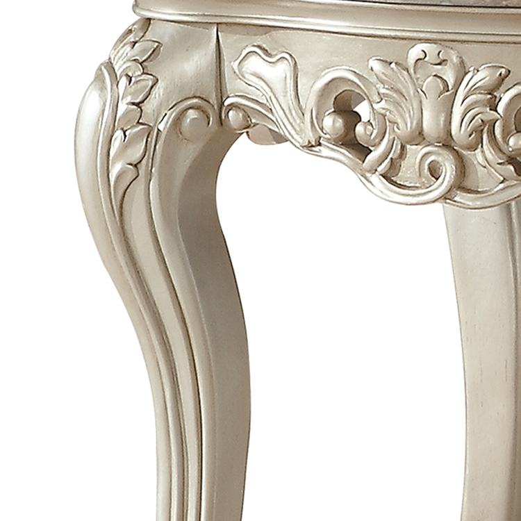 BenJara Traditional Style Marble Top End Table - Thumbnail 2