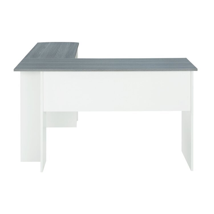 Techni Mobili Modern L-Shaped Desk with Shelves - Grey Home Office Desk ...