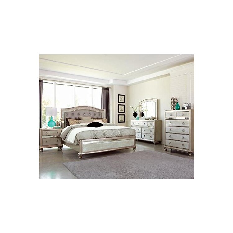 Metallic Platinum Eastern King Bedroom Set 4 - Piece Modern Furniture - Coaster image - 1