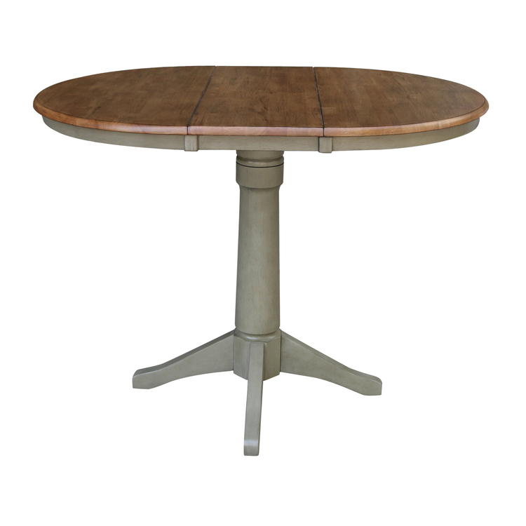 International Concepts 36" Round Top Pedestal Table With 12" Leaf - Counter Height - Thumbnail 4