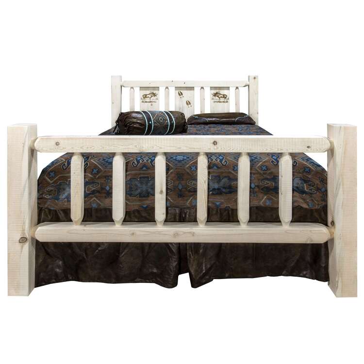 Homestead Collection Queen Bed w/ Laser Engraved Moose Design - Thumbnail 4