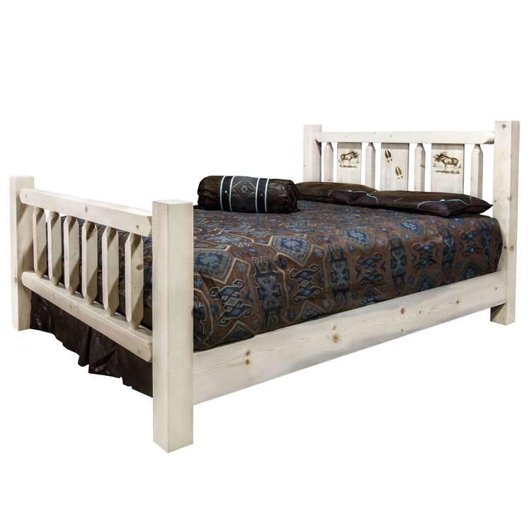 Homestead Collection Queen Bed w/ Laser Engraved Moose Design - Thumbnail 3