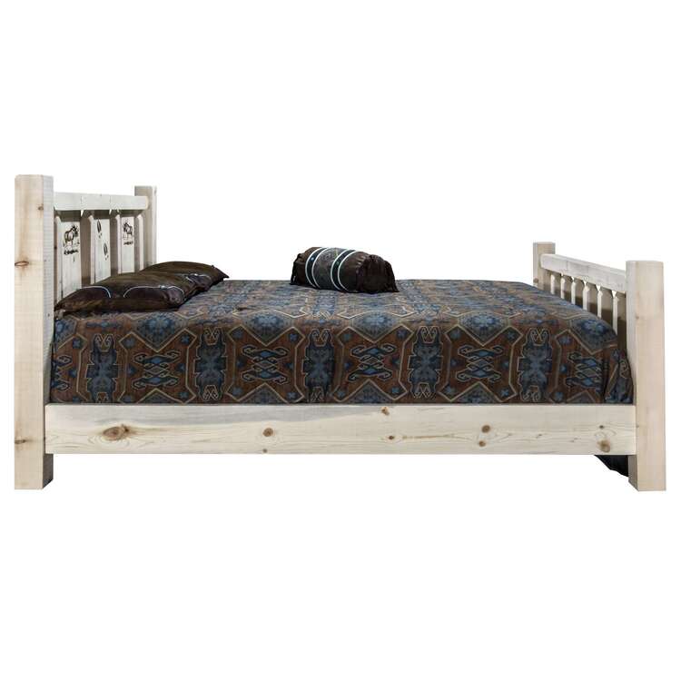 Homestead Collection Queen Bed w/ Laser Engraved Moose Design