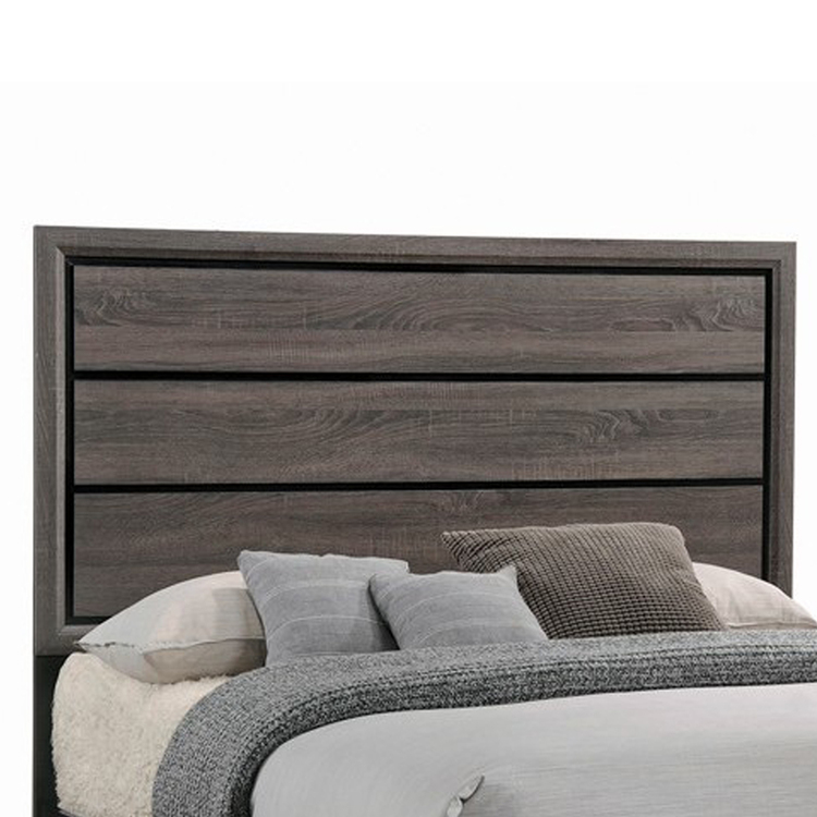BenJara Transitional Queen Bed with Plank Panel Headboard and Low Footboard - Thumbnail 2