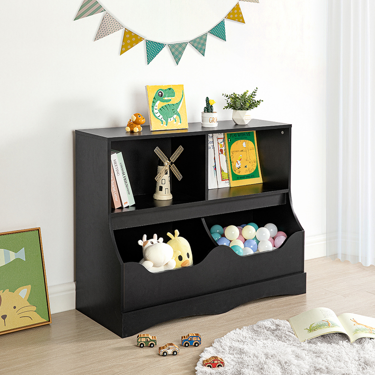 Nancy Kids Bookcase Toy Box, Kids Toy Organizer and Storage with Bookshelves by Naomi Home image - 1