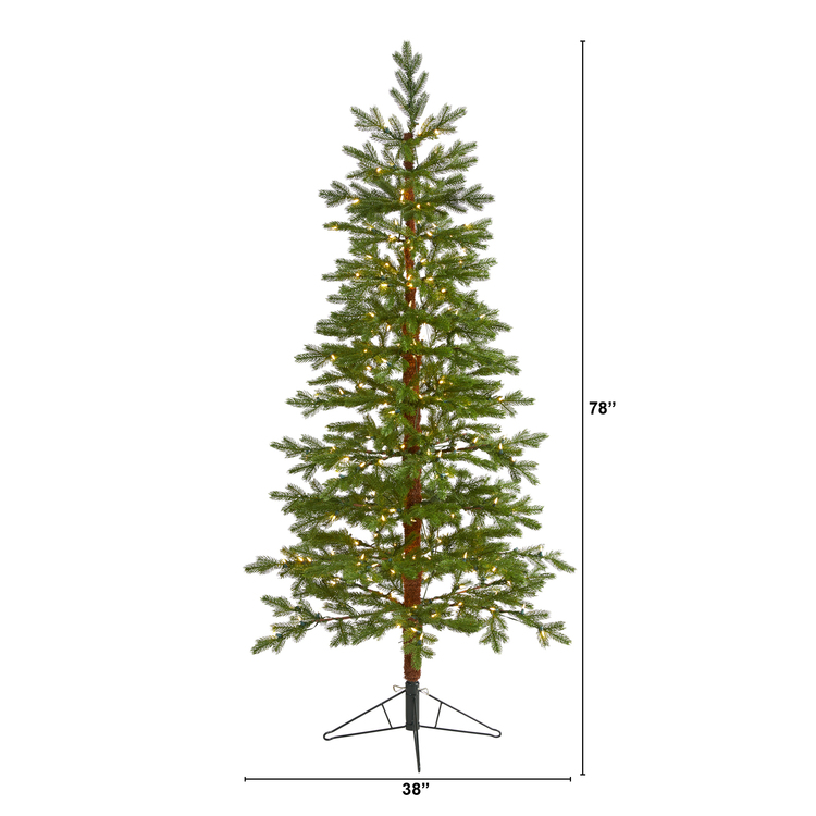 Nearly Natural 6.5ft. Fairbanks Fir Artificial Christmas Tree with 250 Clear Warm (Multifunction) LED Lights and 208 Bendable Branches - Image 2