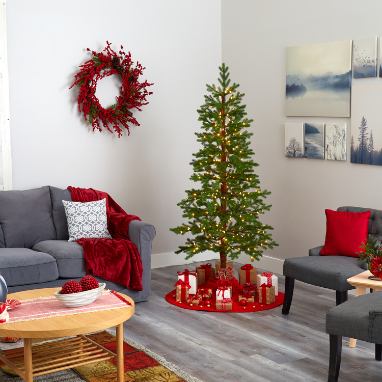 Nearly Natural 6.5ft. Fairbanks Fir Artificial Christmas Tree with 250 Clear Warm (Multifunction) LED Lights and 208 Bendable Branches - Image 7