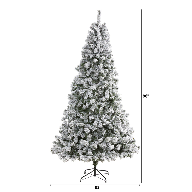Nearly Natural 8ft. Flocked West Virginia Fir Artificial Christmas Tree - Image 2