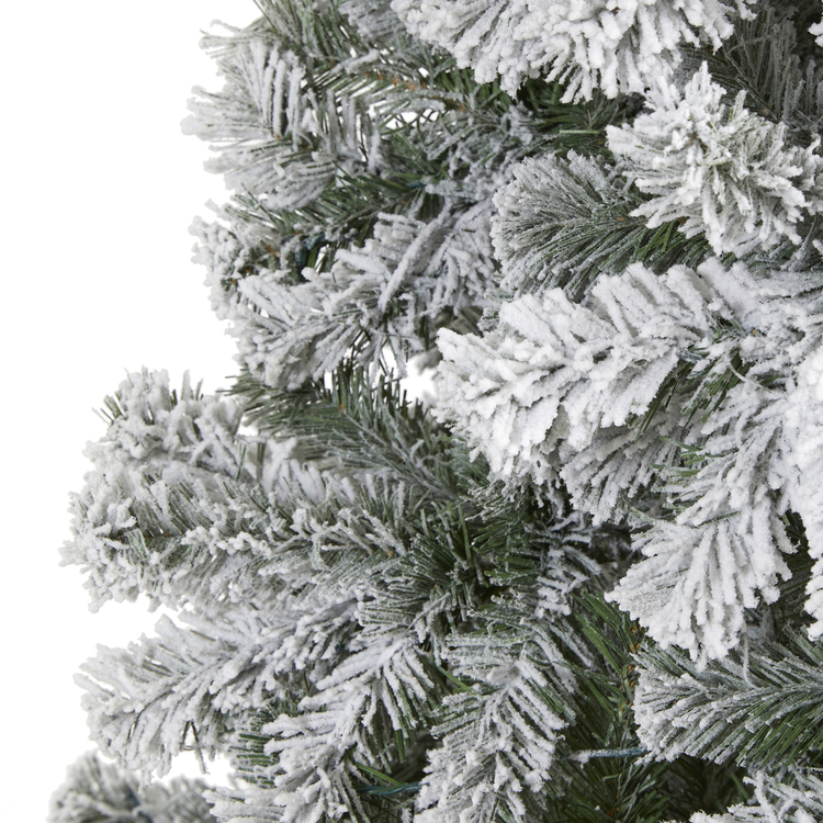 Nearly Natural 8ft. Flocked West Virginia Fir Artificial Christmas Tree - Image 3