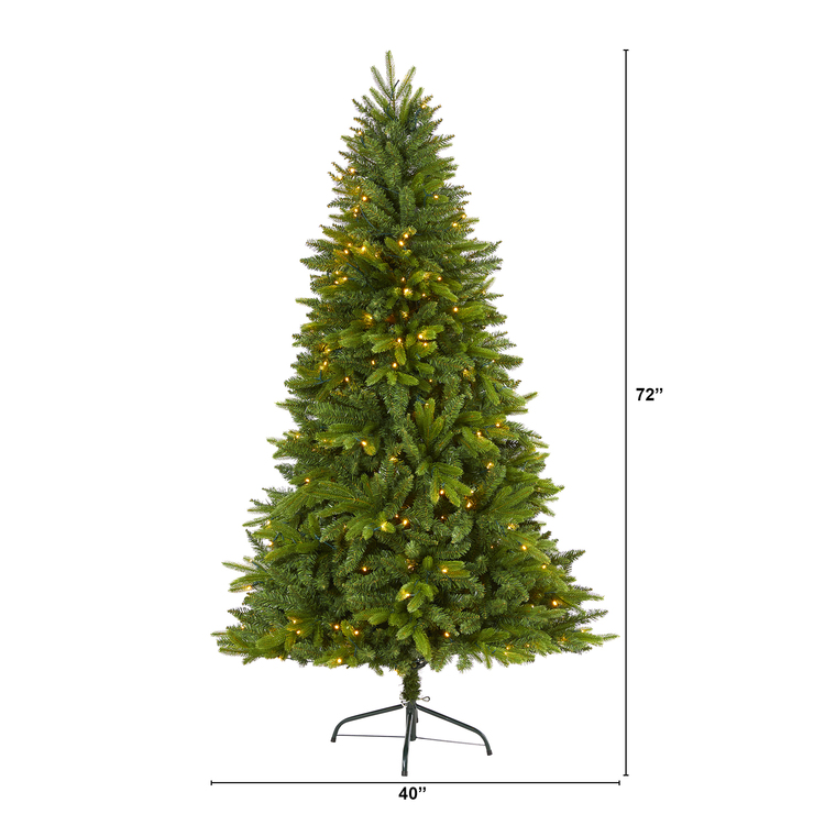 Nearly Natural 6ft. Sun Valley Fir Artificial Christmas Tree with 300 Clear LED Lights - Image 2