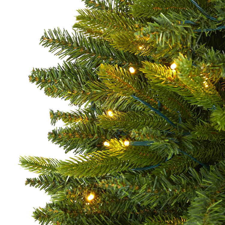 Nearly Natural 6ft. Sun Valley Fir Artificial Christmas Tree with 300 Clear LED Lights - Image 3