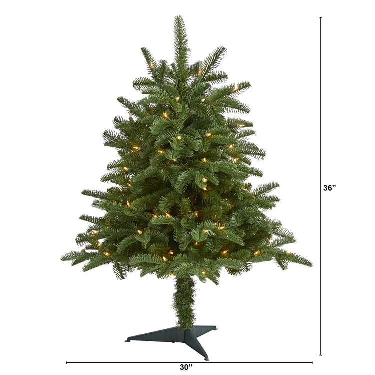 Nearly Natural 3ft. South Carolina Spruce Artificial Christmas Tree with 100 White Warm Light and 458 Bendable Branches - Image 2