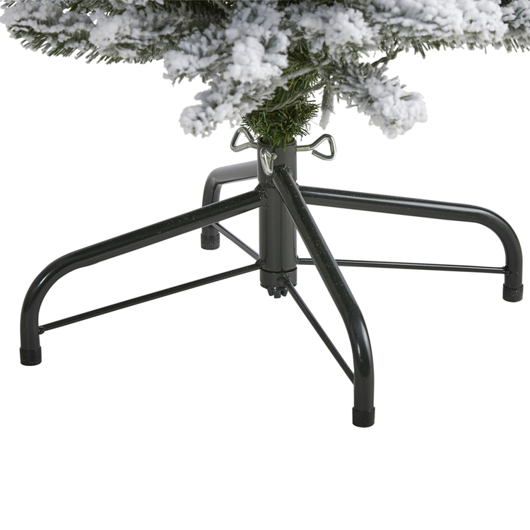 Nearly Natural 6ft. Flocked Pencil Artificial Christmas Tree with 300 Clear Lights and 438 Bendable Branches - Image 4