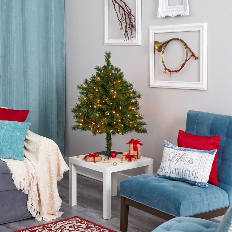 Nearly Natural 3ft. Wyoming Mixed Pine Artificial Christmas Tree with 150 Clear Lights and 270 Bendable Branches - Image 6