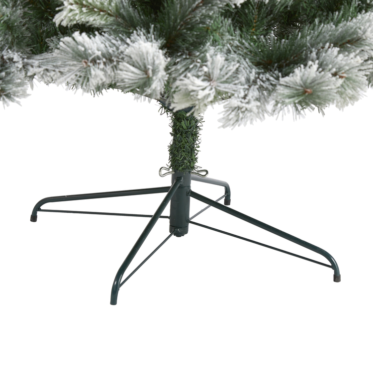 Nearly Natural 9ft. Flocked Oregon Pine Artificial Christmas Tree with 600 Clear Lights and 1580 Bendable Branches - Image 4