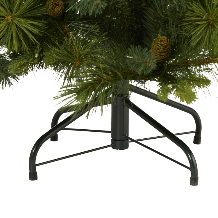 Nearly Natural 4ft. North Carolina Mixed Pine Artificial Christmas Tree with 130 Warm White LED Lights, 459 Bendable Branches and Pinecones - Image 4