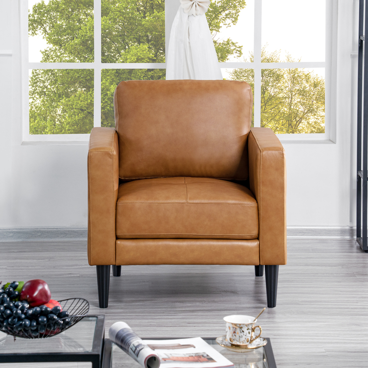 Genuine Leather Accent Chair by Marisa from Naomi Home