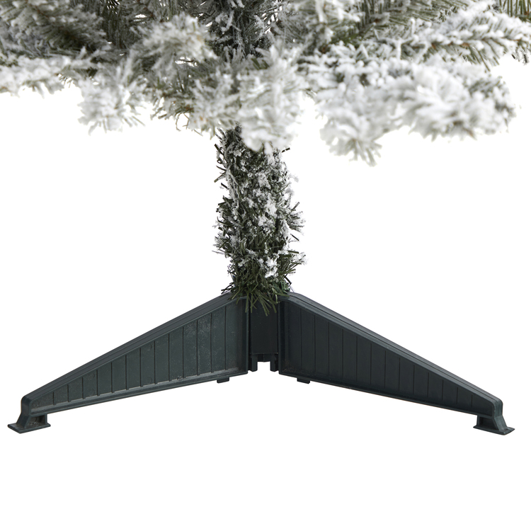 Nearly Natural 3ft. Flocked West Virginia Spruce Artificial Christmas Tree with 50 Clear Lights and 142 Bendable Branches - Image 4