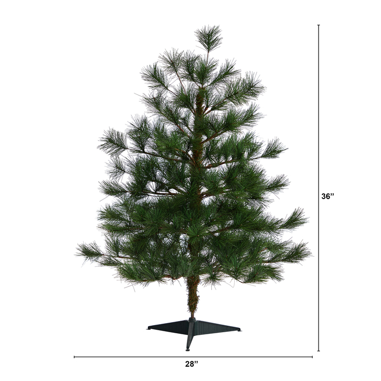 Nearly Natural 3ft. Yukon Mixed Pine Artificial Christmas Tree with 213 Bendable Branches - Image 2