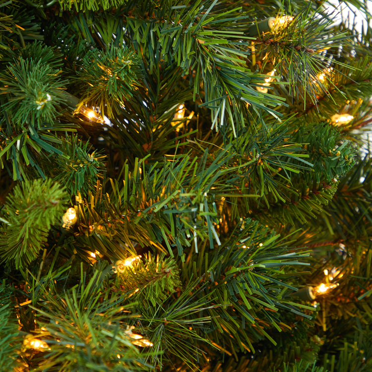 Nearly Natural Wyoming Mixed Pine Artificial Christmas Tree with 150 Clear Lights and 270 Bendable Branches in Tower Planter - Image 4