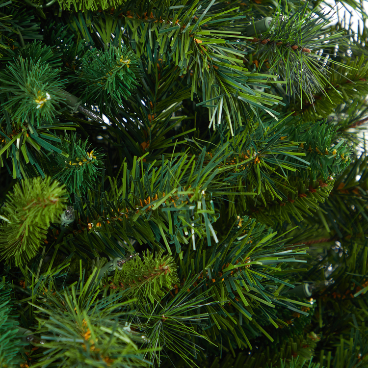 Nearly Natural Wyoming Mixed Pine Artificial Christmas Tree with 150 Clear Lights and 270 Bendable Branches in Tower Planter - Image 5