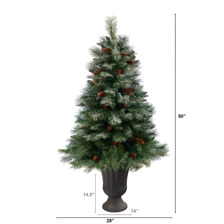 Snowed French Alps Mountain Pine Artificial Christmas Tree - Image 2