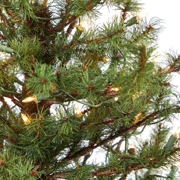 Mountain Pine Artificial Christmas Tree Clear Lights Planter - Image 4