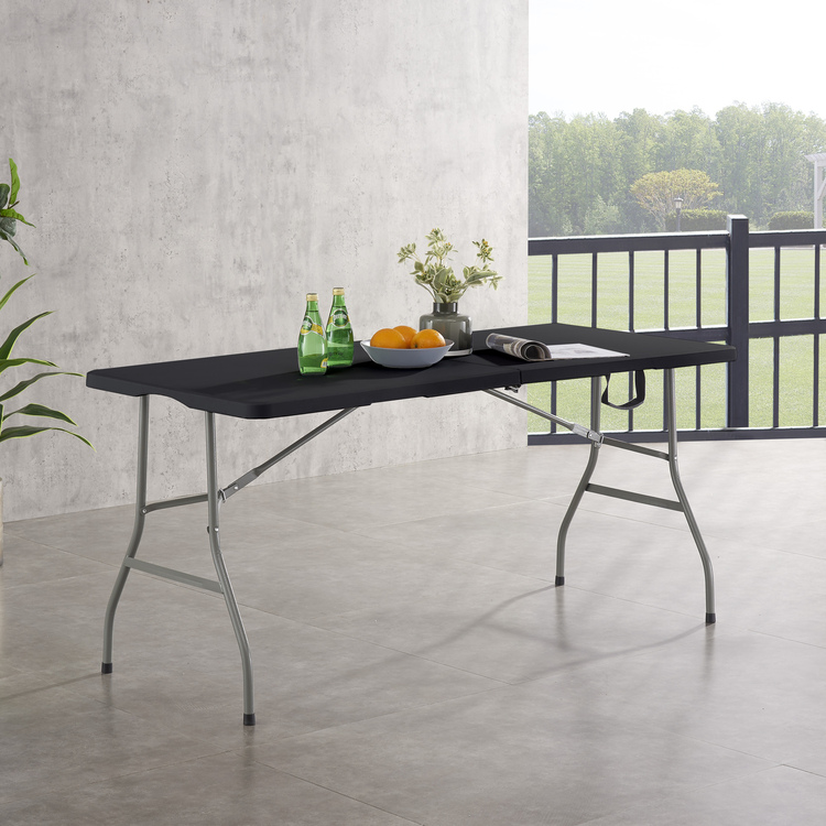 Multipurpose Rectangle Resin Center Folding Table by Naomi Home image - 1
