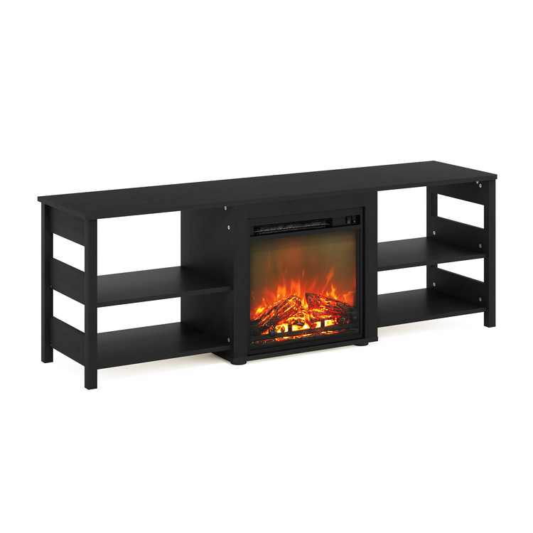 Furinno Classic TV Stand with Fireplace image - 1