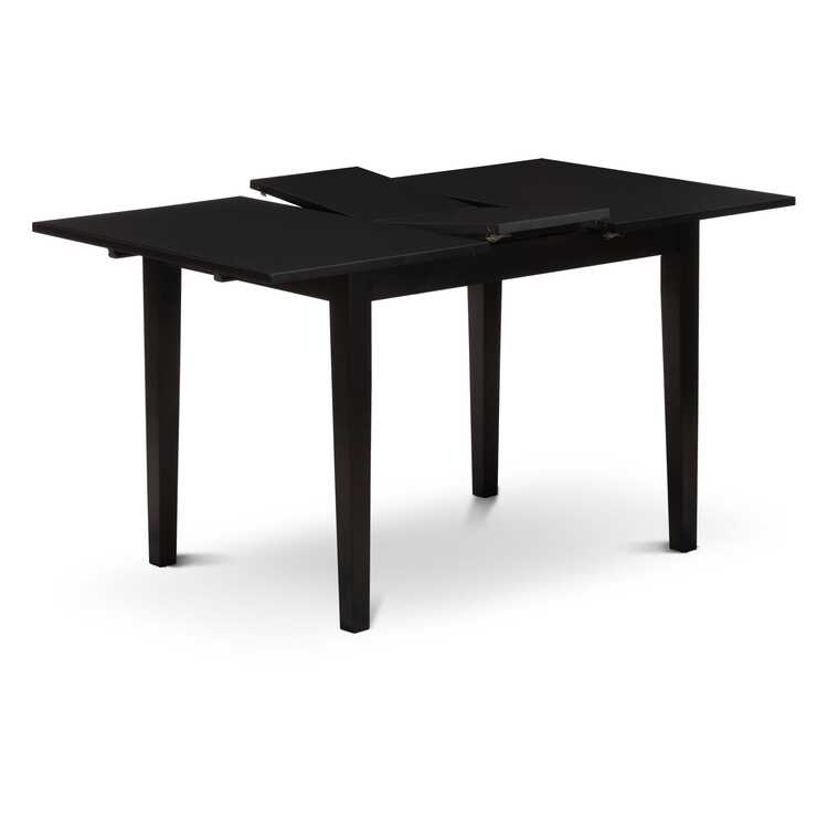 Modern Black Dining Table Rectangular Solid Wood Legs - OJCommerce.com