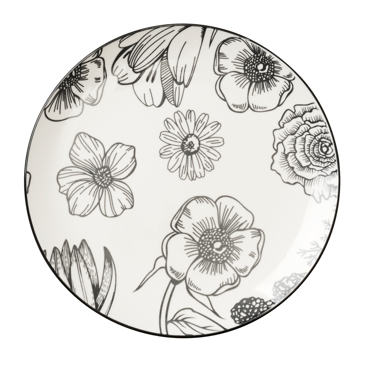 White Floral Porcelain Dinnerware Set 16pc - DOTCOM Specialty Line - Image 4