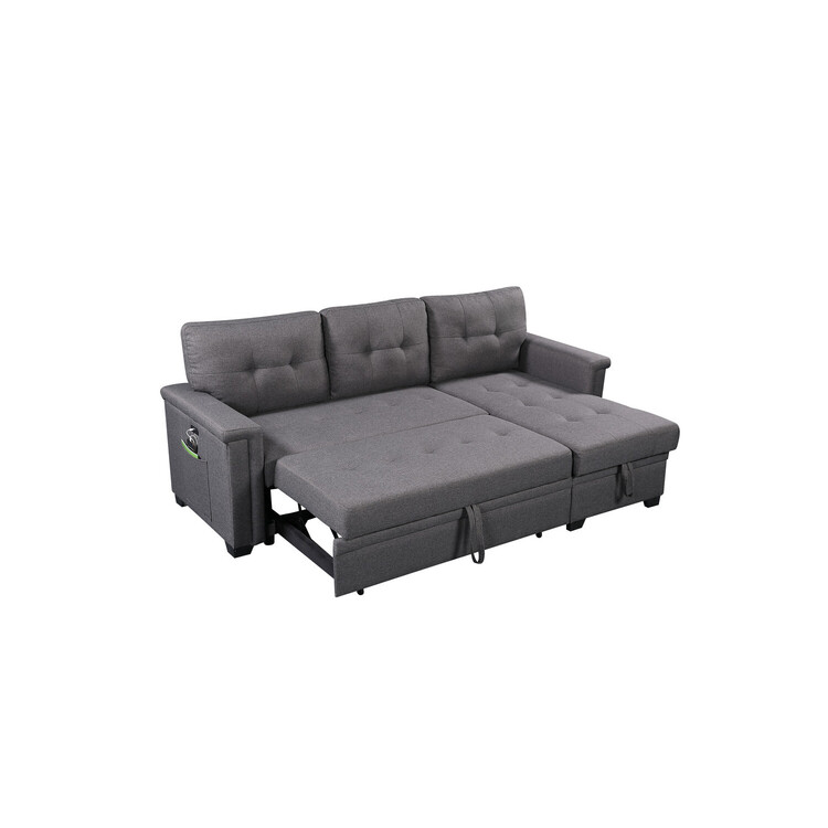 Lilola Home Nathan Reversible Sleeper Sectional Sofa with Storage ...