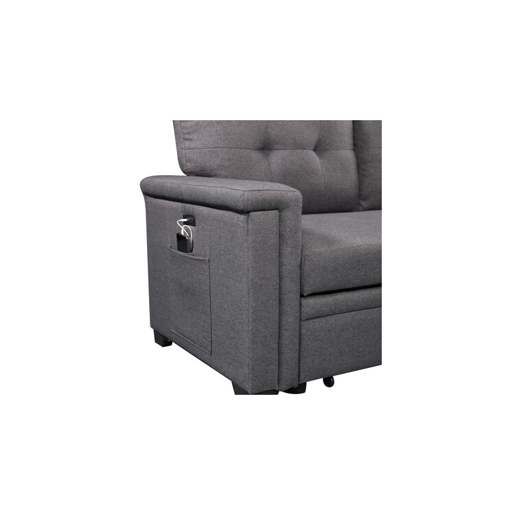 Lilola Home Nathan Reversible Sleeper Sectional Sofa with Storage ...