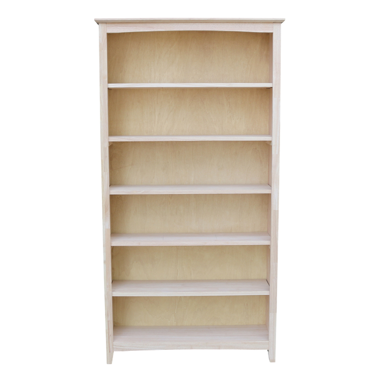 International Concepts 72" Shaker Bookcase - Solid Wood Furniture - Image 2