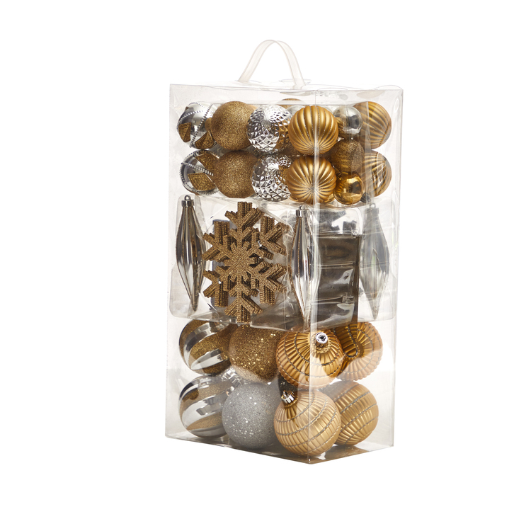 Nearly Natural Holiday Deluxe Shatterproof, 60 Count Christmas Tree Ornament Box Set, Re-Useable Container - Image 4