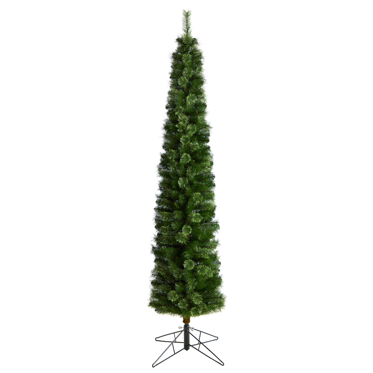 Nearly Natural 8ft. Green Pencil Artificial Christmas Tree with 200 Clear (Multifunction) LED Lights and 402 Bendable Branches - Image 3