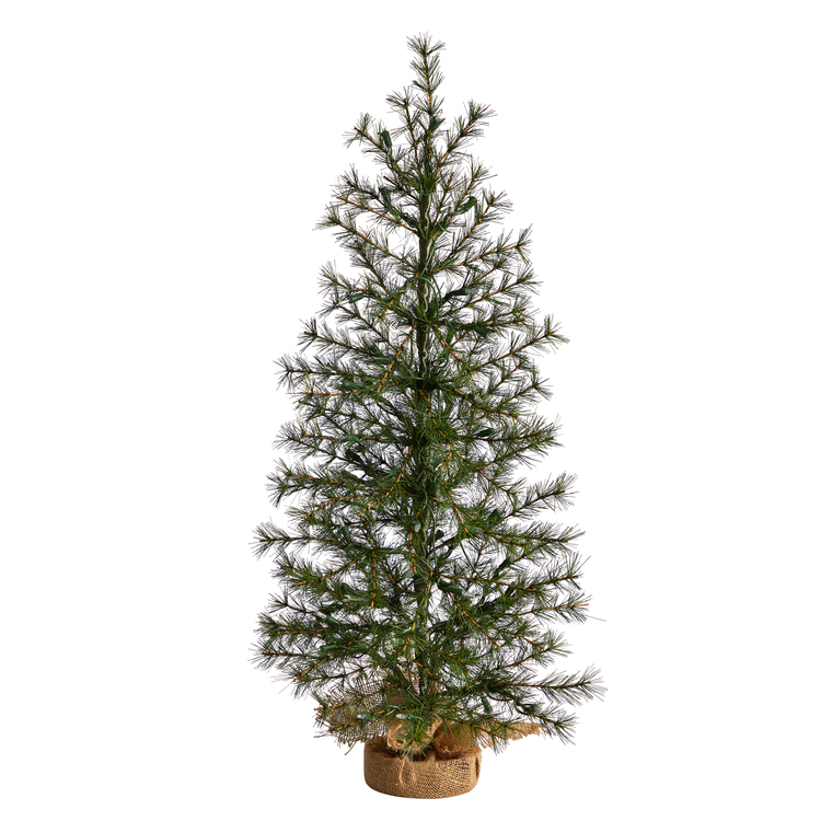 Nearly Natural 3ft. Artificial Christmas Tree with 50 Clear LED Lights Set in a Burlap Base - Image 3