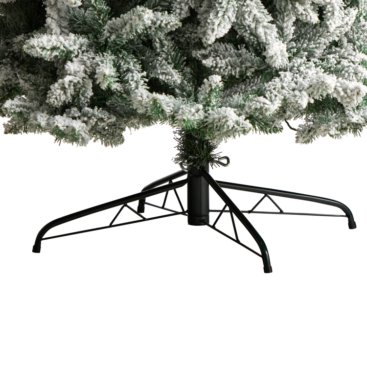 Nearly Natural 10ft. Slim Flocked Montreal Fir Artificial Christmas Tree with 800 Warm White LED Lights and 2420 Bendable Branches - Image 6