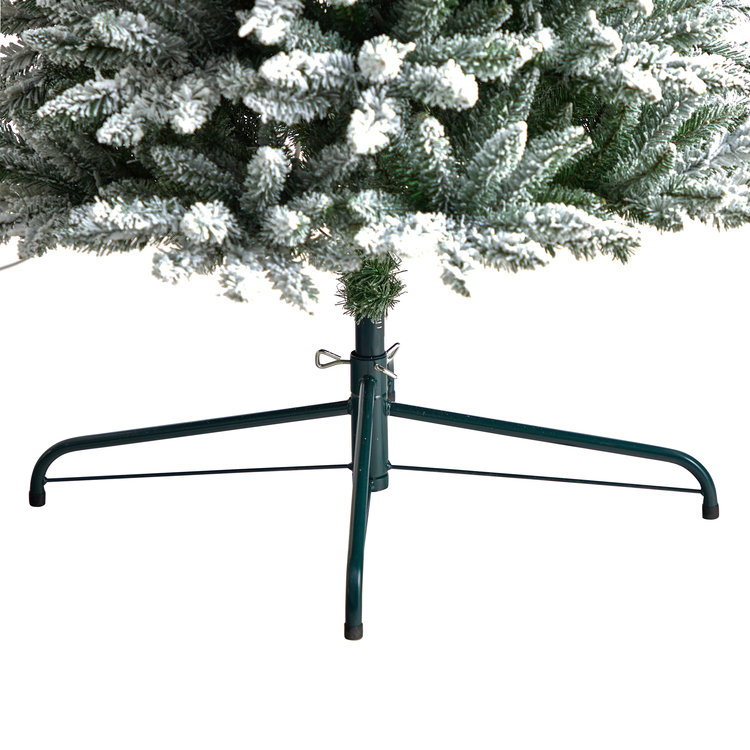 Nearly Natural 11ft. Flocked Pencil Artificial Christmas Tree with 850 Clear Lights and 1435 Bendable Branches - Image 6