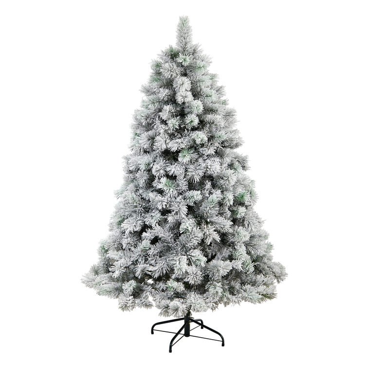 Nearly Natural 6ft. Flocked Oregon Pine Artificial Christmas Tree with 300 Clear Lights and 551 Bendable Branches - Image 3