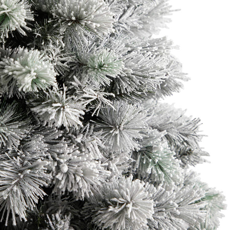 Nearly Natural 6ft. Flocked Oregon Pine Artificial Christmas Tree with 300 Clear Lights and 551 Bendable Branches - Image 5