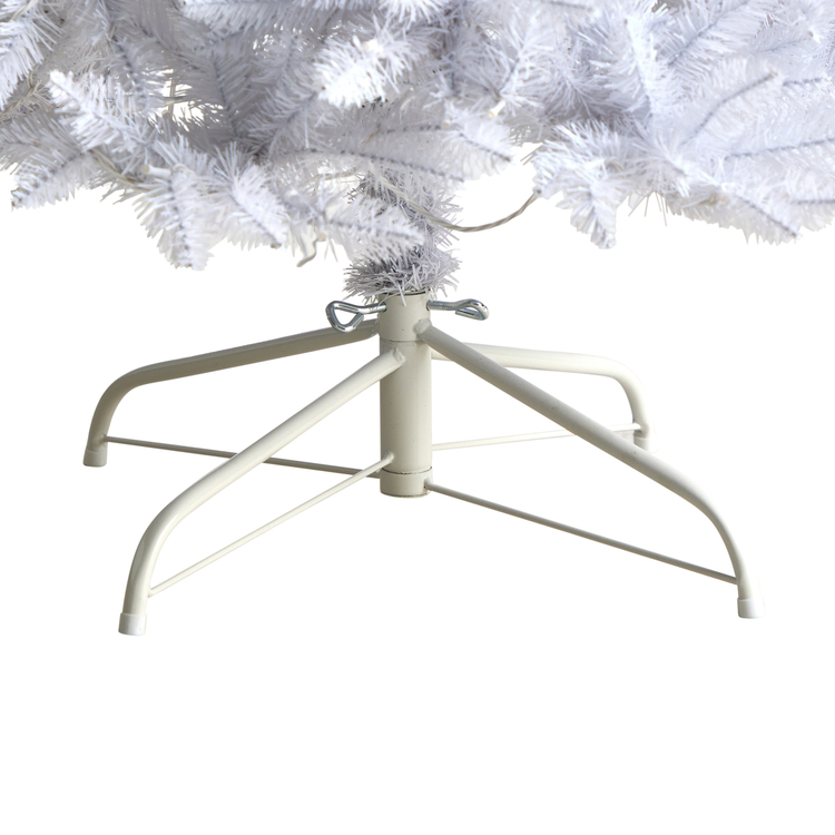 Nearly Natural 8ft. Slim White Artificial Christmas Tree with 400 Warm White LED Lights and 1348 Bendable Branches - Image 6