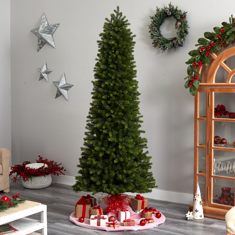 Nearly Natural 8.5ft. Slim Colorado Mountain Spruce Artificial Christmas Tree with 900 (Multifunction with Remote Control) Warm White Micro LED Lights with Instant Connect Technology and 1664 Bendable Branches - Image 8