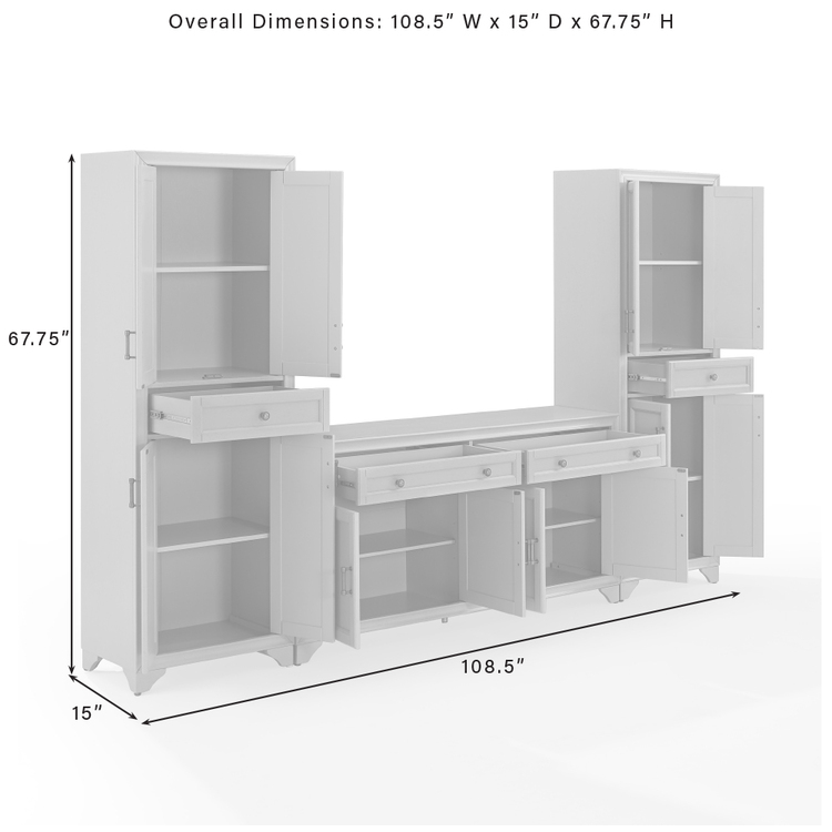 Crosley Tara Sideboard And Pantry - Thumbnail 4
